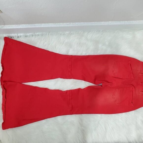 Womans wide leg red jeans size M - Picture 13 of 13